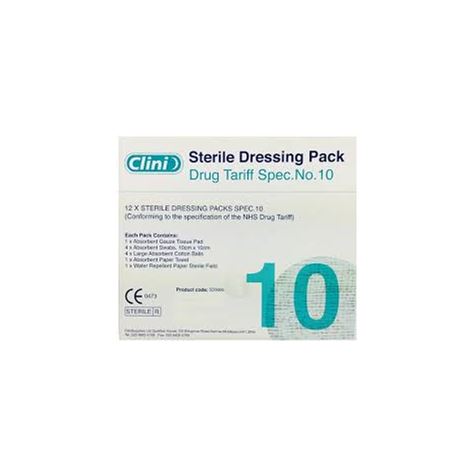 Clini Dressing Pack DTS No 10 (Woven Swabs) Box of 12