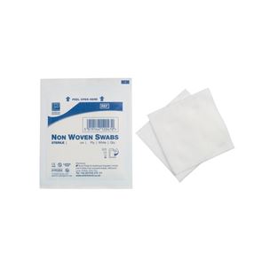 Sterile non woven swabs 10x 10 cm (5 packs of 25) Box