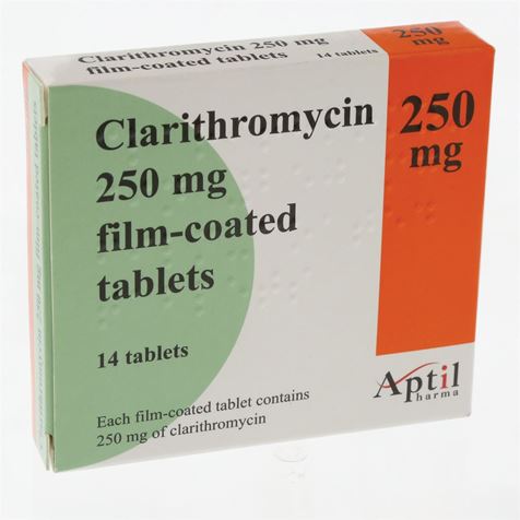 Clarithromycin 250mg 14 tablets