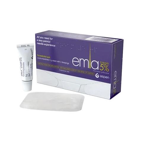 Emla Dressing Pack 5% (5 x 5g Cream/12 Dressings)