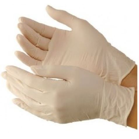 Latex Powdered White Gloves Small x 100