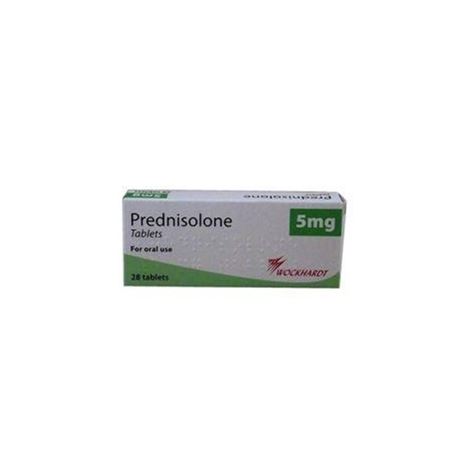 Prednisolone 5mg box of 28 tablets