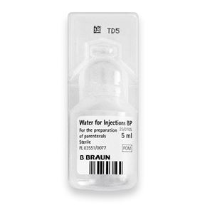 Water for injection 5ml (Glass ampoules) Single